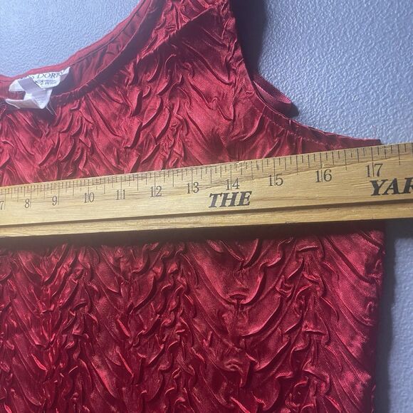 Vtg MISS DORBY 2-Piece Midi Skirt Sleeveless Blouse Set Petite Womens 10 P Red - Picture 9 of 14